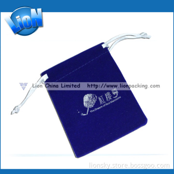 Custom Logo Velour Bag with Silk Strings for Jewelry
